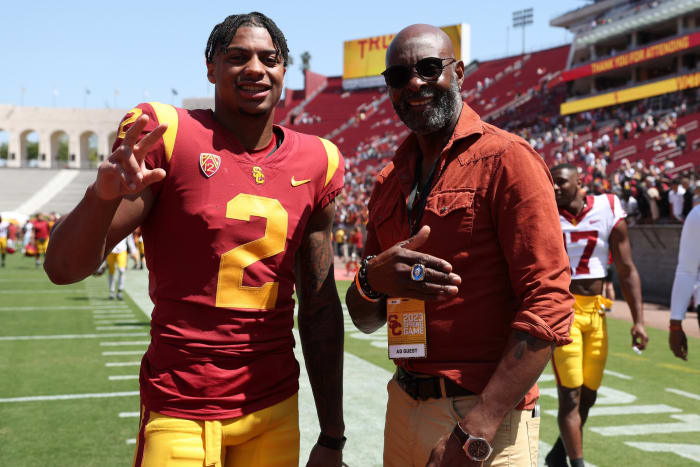 Former USC wide receiver Brenden Rice is the son of Raiders great Jerry Rice.